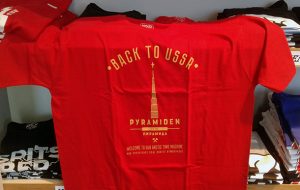 “Back to USSR” T-shirt available in souvenir shops at Pyramiden and Barentsburg, Norway.